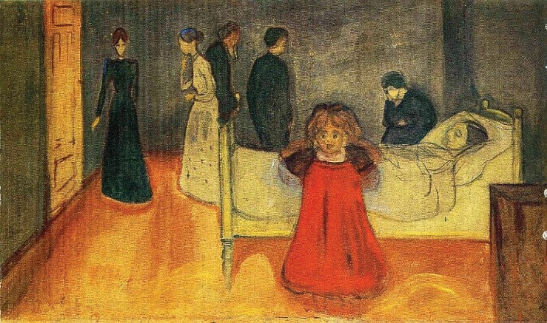 Obra "El niño y la muerte" pintura de edvard munch