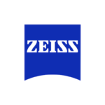 Logotipo de la empresa ZEISS, líder en tecnología óptica y equipos oftálmicos de precisión.
