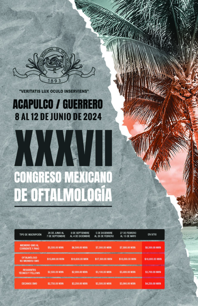 Flayer eventos agenda del oftalmólogo, congreso en oftalmología