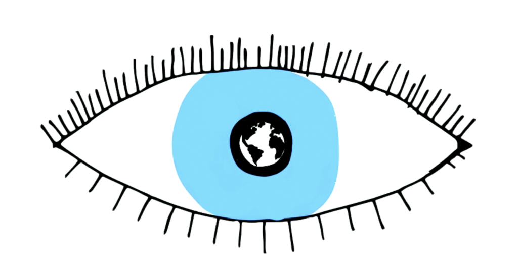 ilustración de un ojo mirando al mundo
