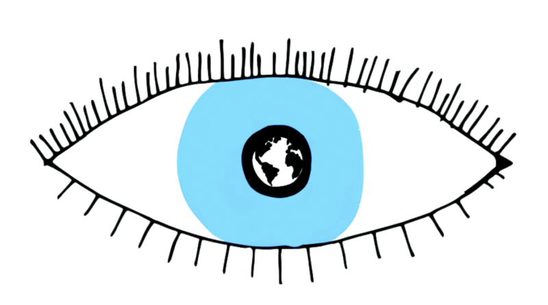 ilustración de un ojo mirando al mundo